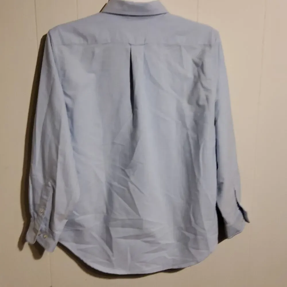 Lands End boys Muslin button down 14
